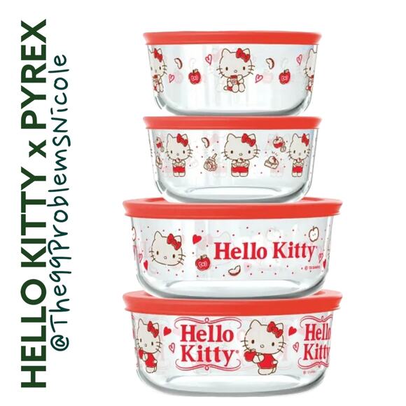 Pyrex Hello Kitty Glass Storage Set - Picture 7 of 8